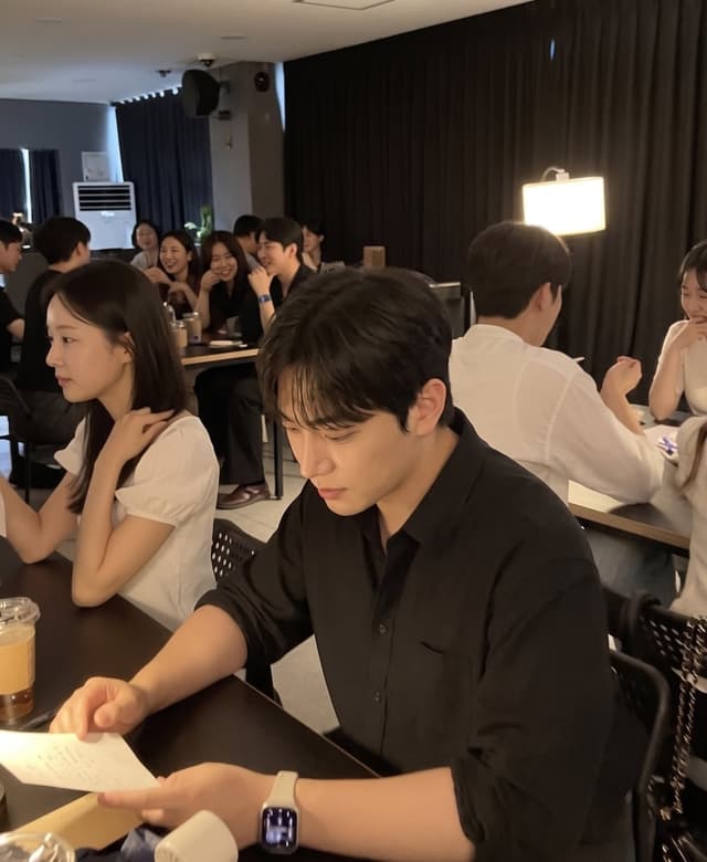 설레임커피 현장, 테이블마다 마주 앉은 참여자들