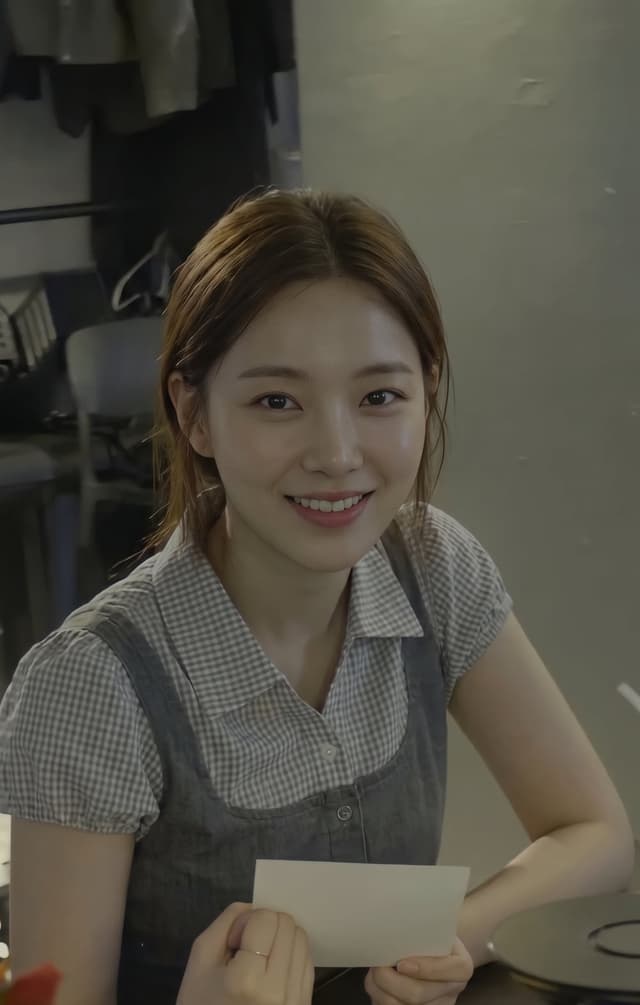 설레임커피 현장, 카드를 들고 웃는 참여자