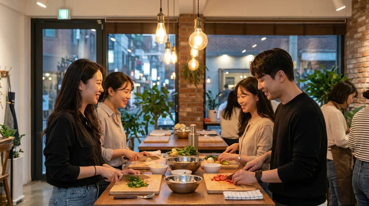 원데이 클래스에서 사람들과 어울리는 모습