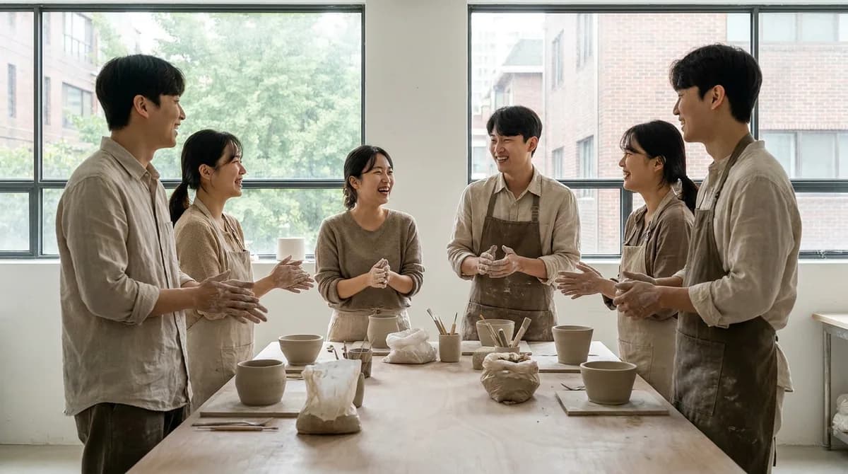 주말 공방에서 함께 작업하는 사람들